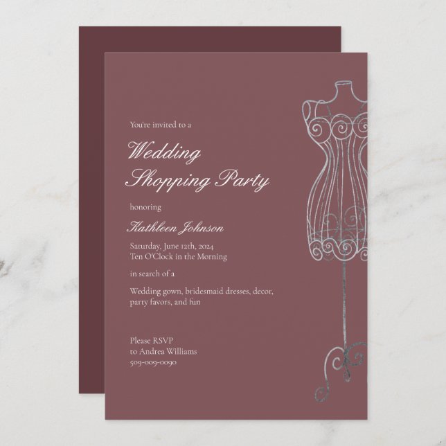 Say Yes to the Dress Bridesmaid Shopping Party Invitation (Front/Back)