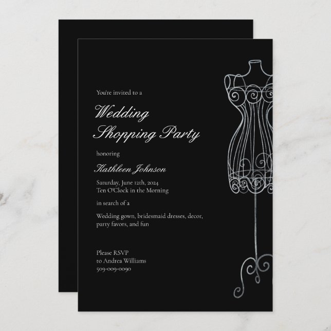 Say Yes to the Dress Bridesmaid Shopping Party Invitation (Front/Back)