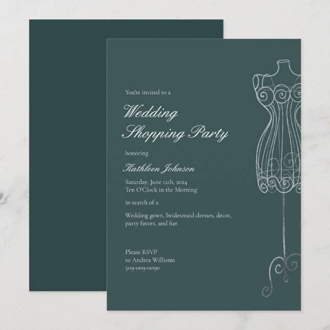 Say Yes to the Dress Bridesmaid Shopping Party Invitation (Front/Back)