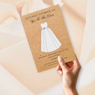 Say Yes to the Dress Rustic Kraft Invitation