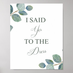 Say Yes to the Dress Sign Wedding Dress Shopping