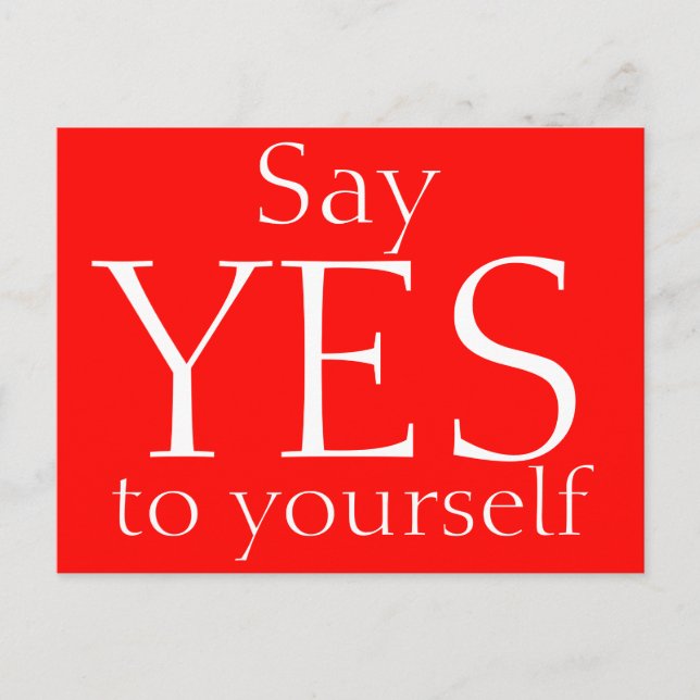 Say YES to yourself Powerful Motivational Quote Postcard (Front)