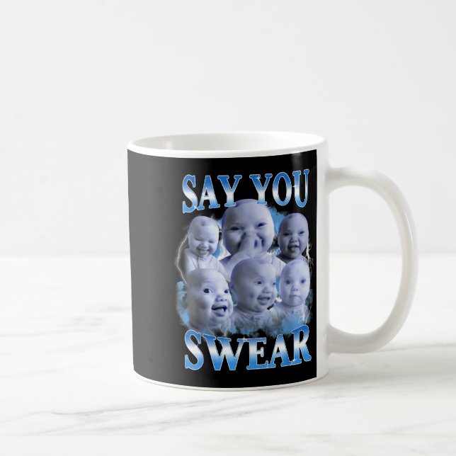 Say You Swear Ai Niche Baby Holding Back Laugh Gen Coffee Mug (Right)