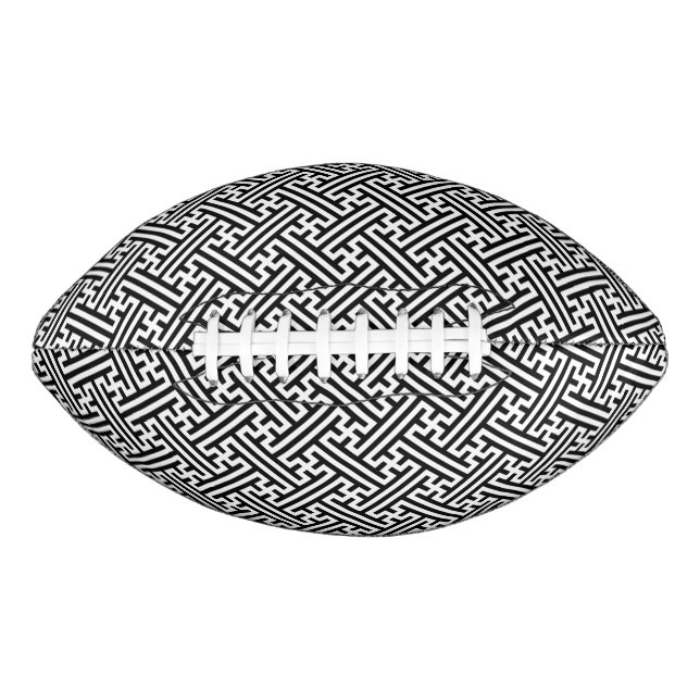 Sayagata pattern, Japanese, Black and White American Football (Front)