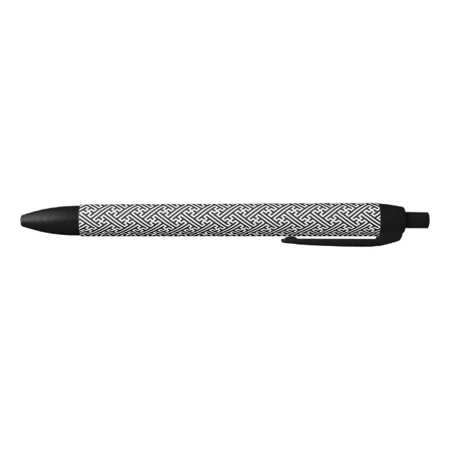 Sayagata pattern, Japanese, Black and White Ink Pen (Bottom)