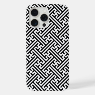 Sayagata pattern, Japanese, Black and White iPhone 15 Pro Max Case