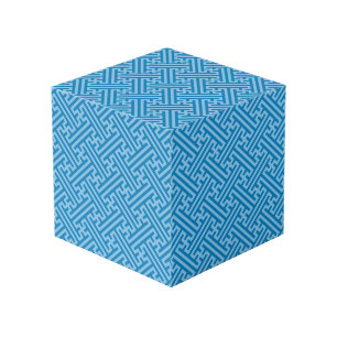 Sayagata pattern, Japanese, Blue and Baby Blue Cube