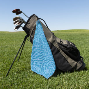 Sayagata pattern, Japanese, Blue and Baby Blue Golf Towel