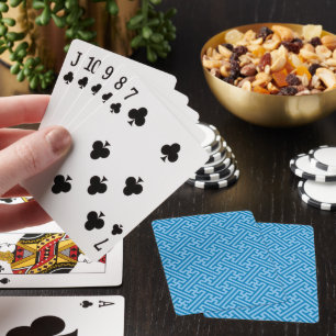 Sayagata pattern, Japanese, Blue and Baby Blue Playing Cards