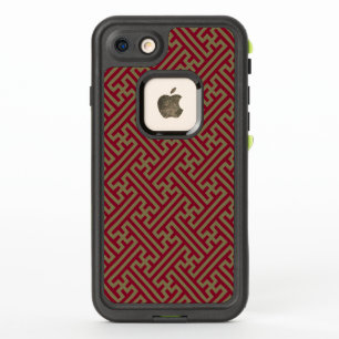 Sayagata pattern, Japanese, Burgundy and Gold