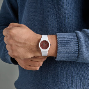 Sayagata pattern, Japanese, Burgundy and Gold Watch
