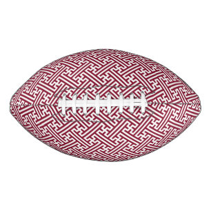 Sayagata pattern, Japanese, Burgundy and White American Football