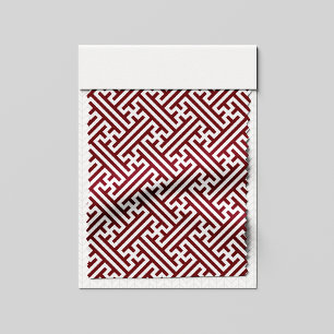 Sayagata pattern, Japanese, Burgundy and White  Fabric
