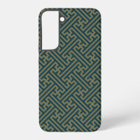 Sayagata pattern, Japanese, Gold and Navy Blue