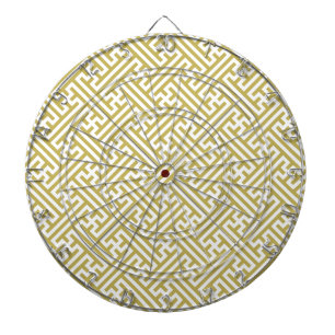Sayagata pattern, Japanese, Gold and White Dartboard