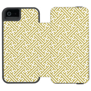 Sayagata pattern, Japanese, Gold and White Incipio Watson™ iPhone 5 Wallet Case
