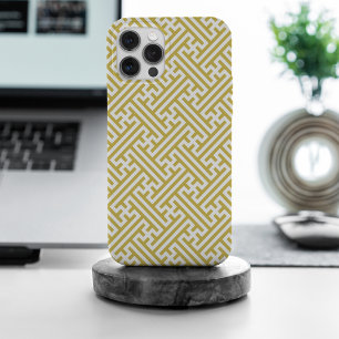 Sayagata pattern, Japanese, Gold and White iPhone 15 Pro Max Case