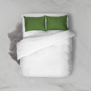 Sayagata pattern, Japanese, Green and Gold Pillowcase