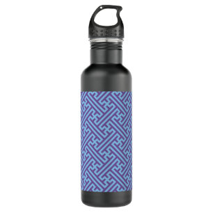 Sayagata pattern, Japanese, Purple and Blue 710 Ml Water Bottle