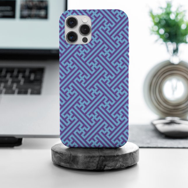 Sayagata pattern, Japanese, Purple and Blue Case-Mate iPhone Case (Creator Uploaded)
