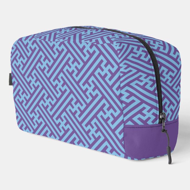 Sayagata pattern, Japanese, Purple and Blue Dopp Kit (Right Corner)