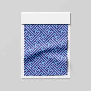 Sayagata pattern, Japanese, Purple and Blue Fabric