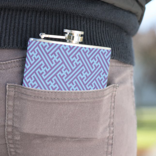 Sayagata pattern, Japanese, Purple and Blue Hip Flask (In Situ)