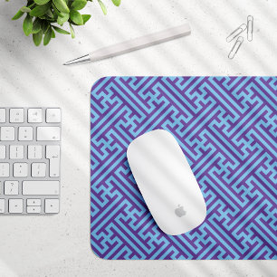 Sayagata pattern, Japanese, Purple and Blue Mouse Mat
