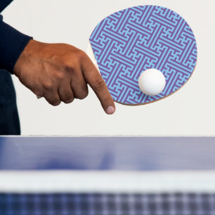 Sayagata pattern, Japanese, Purple and Blue Ping Pong Paddle