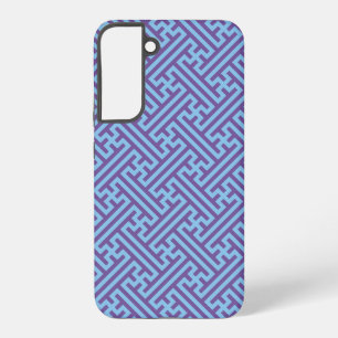 Sayagata pattern, Japanese, Purple and Blue Samsung Galaxy Case