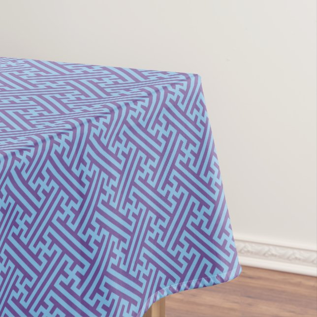 Sayagata pattern, Japanese, Purple and Blue Tablecloth (In Situ)
