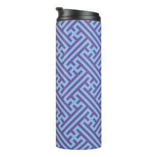 Sayagata pattern, Japanese, Purple and Blue Thermal Tumbler