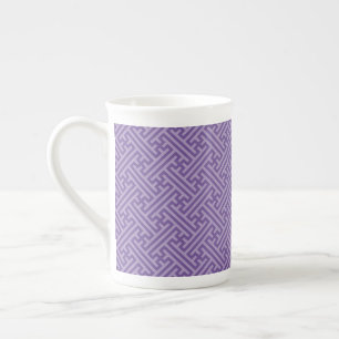 Sayagata pattern, Japanese, Purple and Pink Bone China Mug