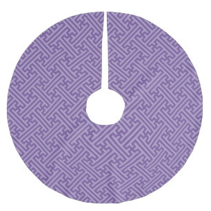 Sayagata pattern, Japanese, Purple and Pink Brushed Polyester Tree Skirt