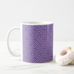 Sayagata pattern, Japanese, Purple and Pink Coffee Mug