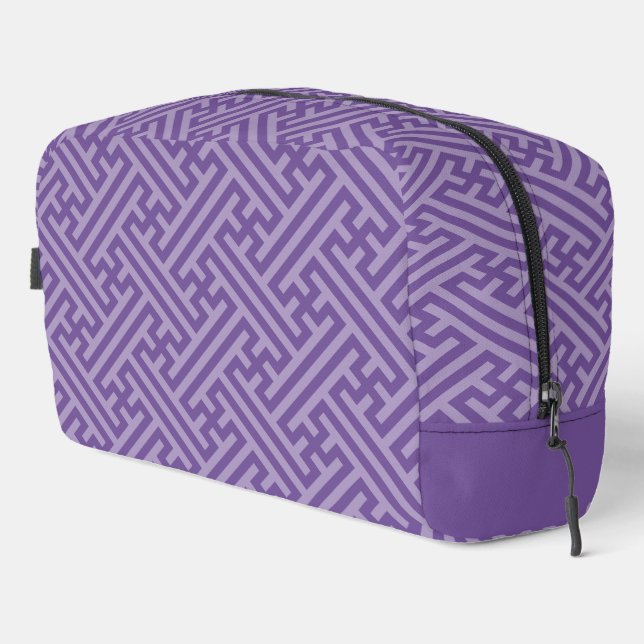 Sayagata pattern, Japanese, Purple and Pink Dopp Kit (Right Corner)