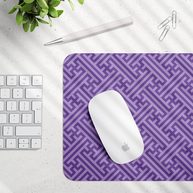 Sayagata pattern, Japanese, Purple and Pink Mouse Mat (Creator Uploaded)