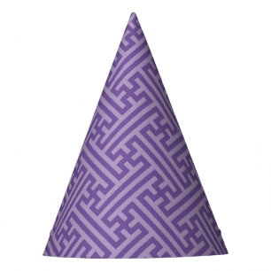 Sayagata pattern, Japanese, Purple and Pink Party Hat