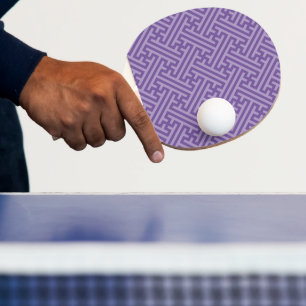 Sayagata pattern, Japanese, Purple and Pink Ping Pong Paddle