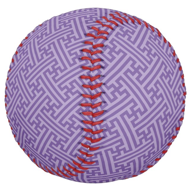 Sayagata pattern, Japanese, Purple and Pink Softball (Angled)