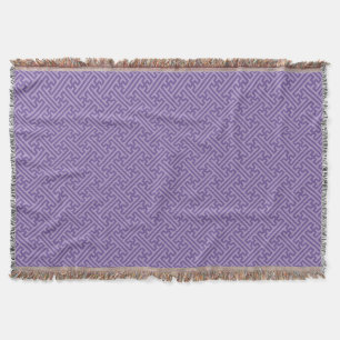Sayagata pattern, Japanese, Purple and Pink Throw Blanket