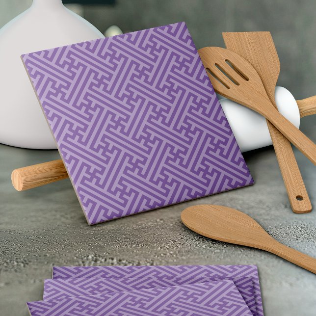 Sayagata pattern, Japanese, Purple and Pink Tile (Creator Uploaded)