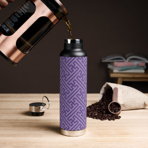 Sayagata pattern, Japanese, Purple and Pink Water Bottle
