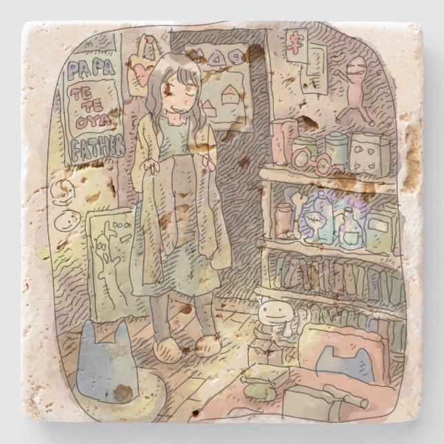 Sayagoji Stone Coaster (Front)