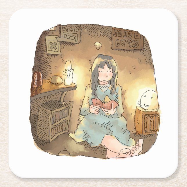 Sayanashi Square Paper Coaster (Front)