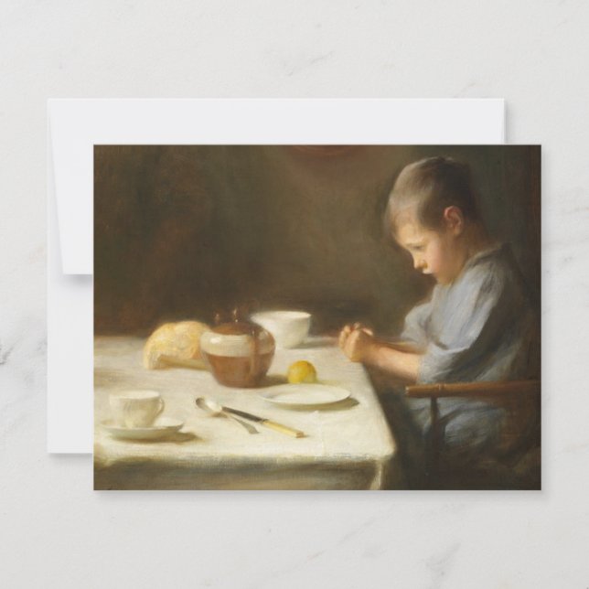 Saying Grace (Boy Praying at the Table) Card (Front)