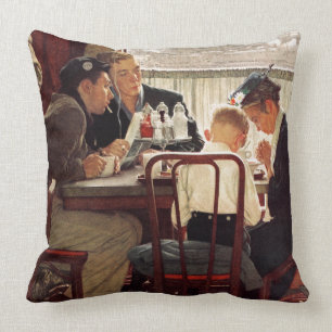Saying Grace by Norman Rockwell Cushion