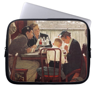 Saying Grace by Norman Rockwell Laptop Sleeve