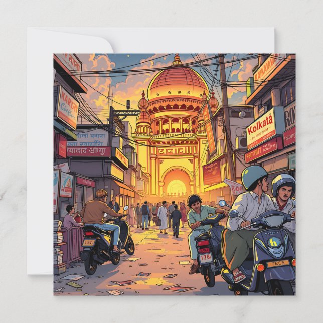 Saying Hello from India | Kolkata Card (Front)