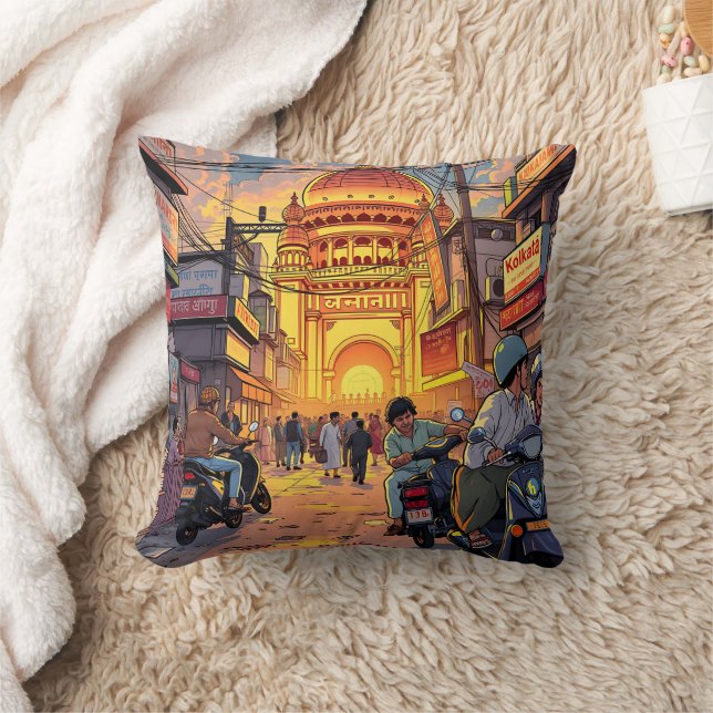 Saying Hello from India | Kolkata Cushion (Blanket)